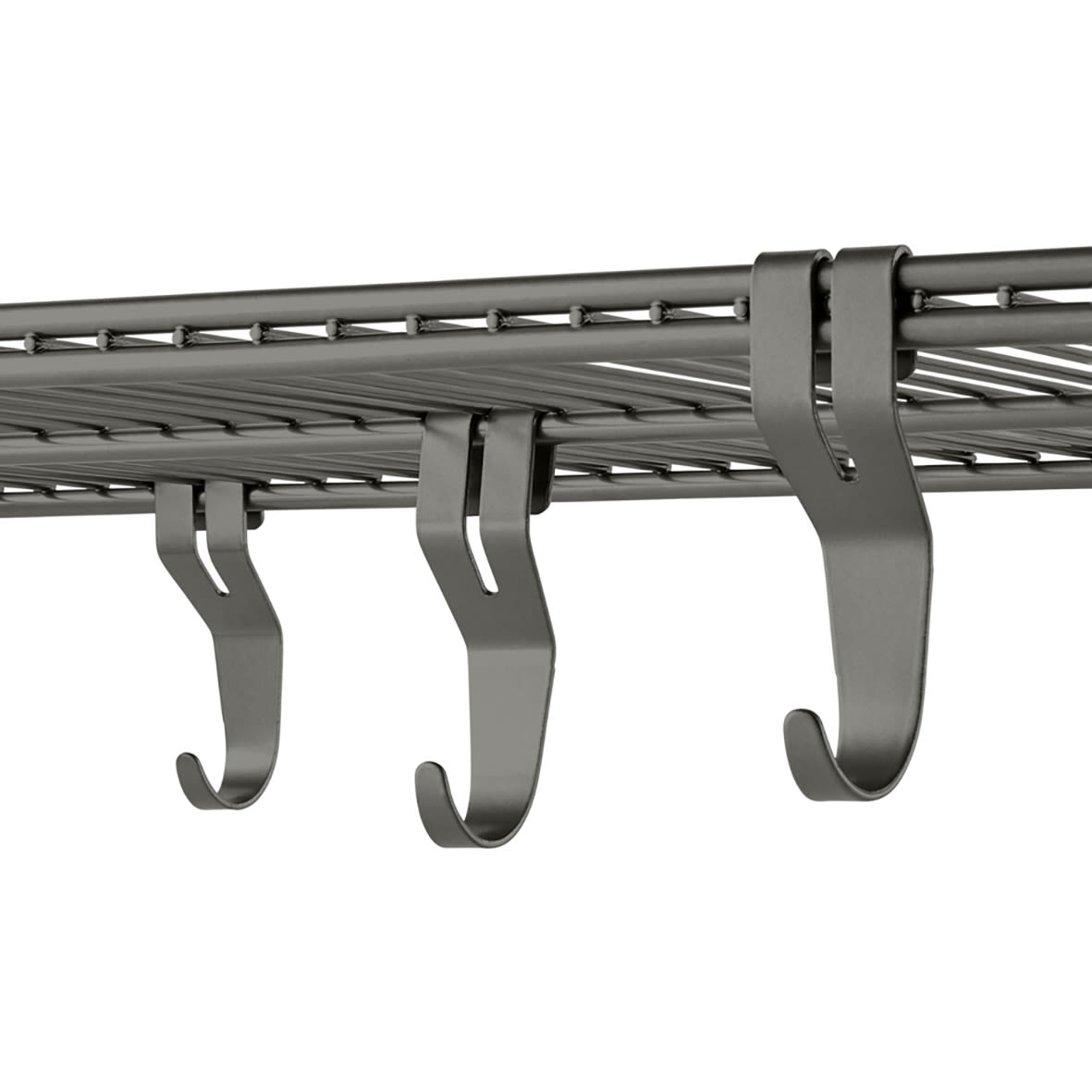 Top Track System - Click In Ventilated Wire Shelf Hooks - 81 x 23 x 30mm - Graphite - Pack of 3 - view 2
