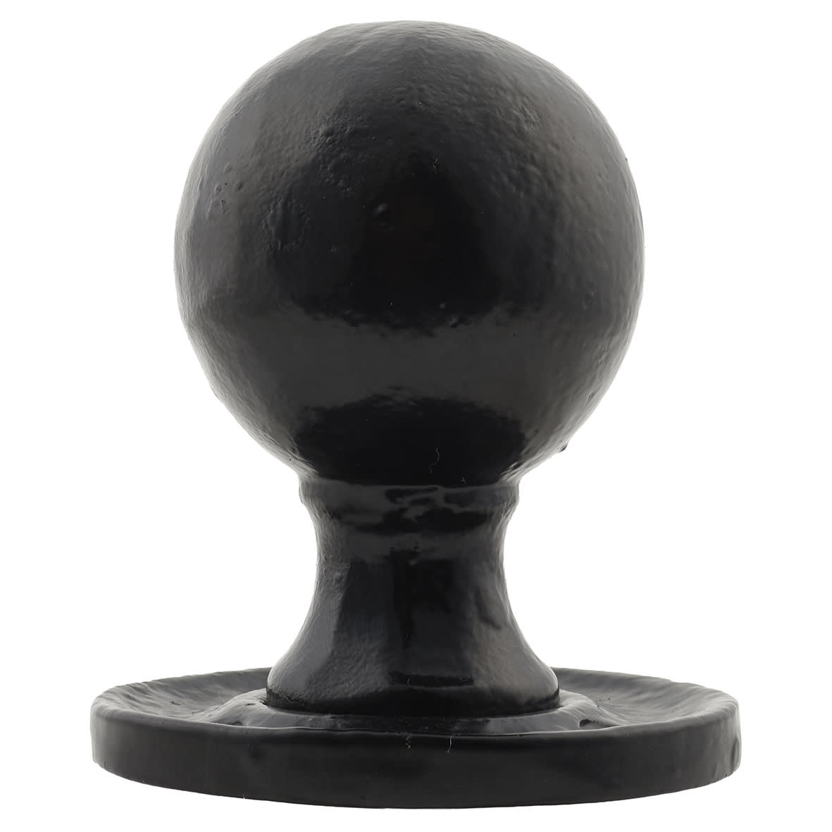Antique Black Iron Ball Mortice/Rim Door Knob with Escutcheon - 62mm Rose Diameter - view 2