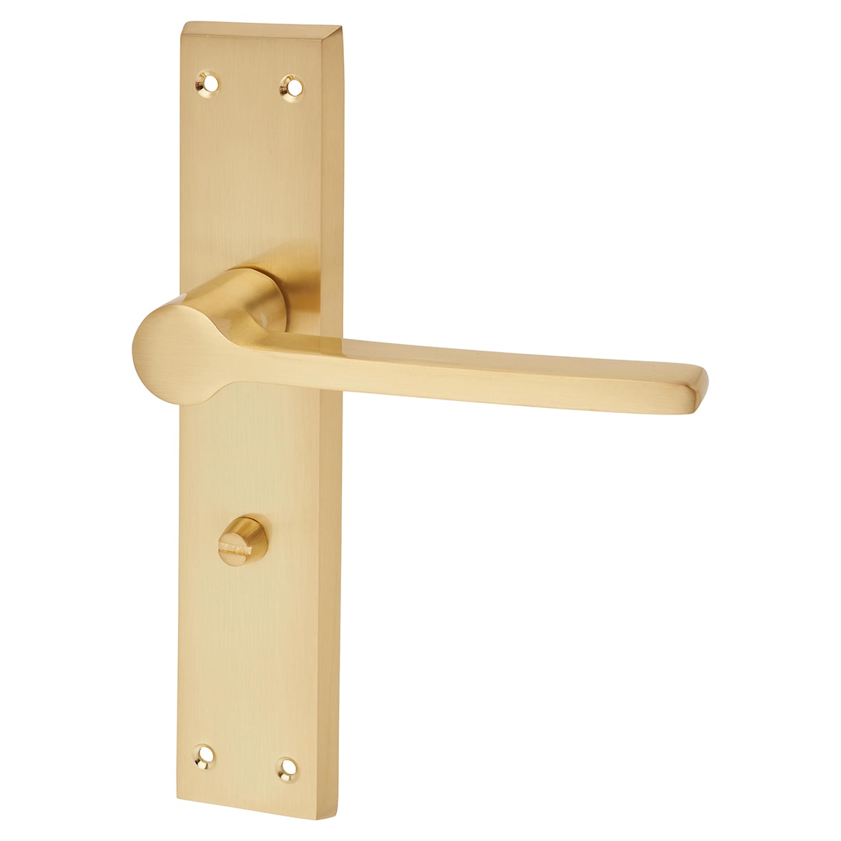 Satin Brass Bathroom Door Handles - Farley Range - 200 x 42mm - view 3