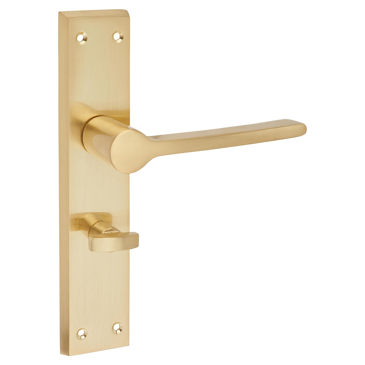 Satin Brass Bathroom Door Handles - Farley Range - 200 x 42mm - view 4