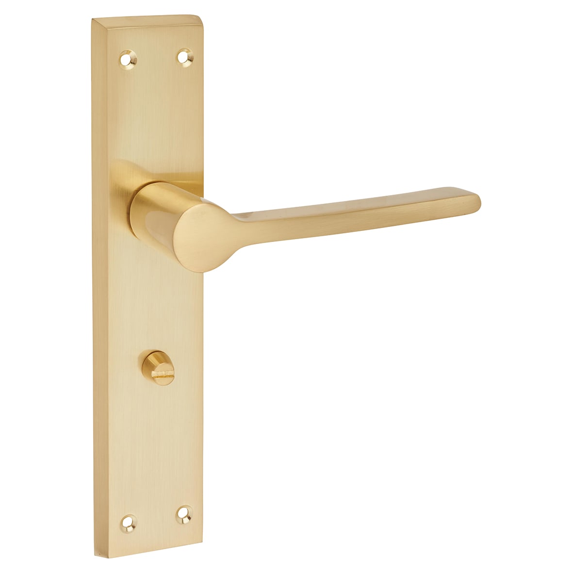 Satin Brass Bathroom Door Handles - Farley Range - 200 x 42mm - view 5