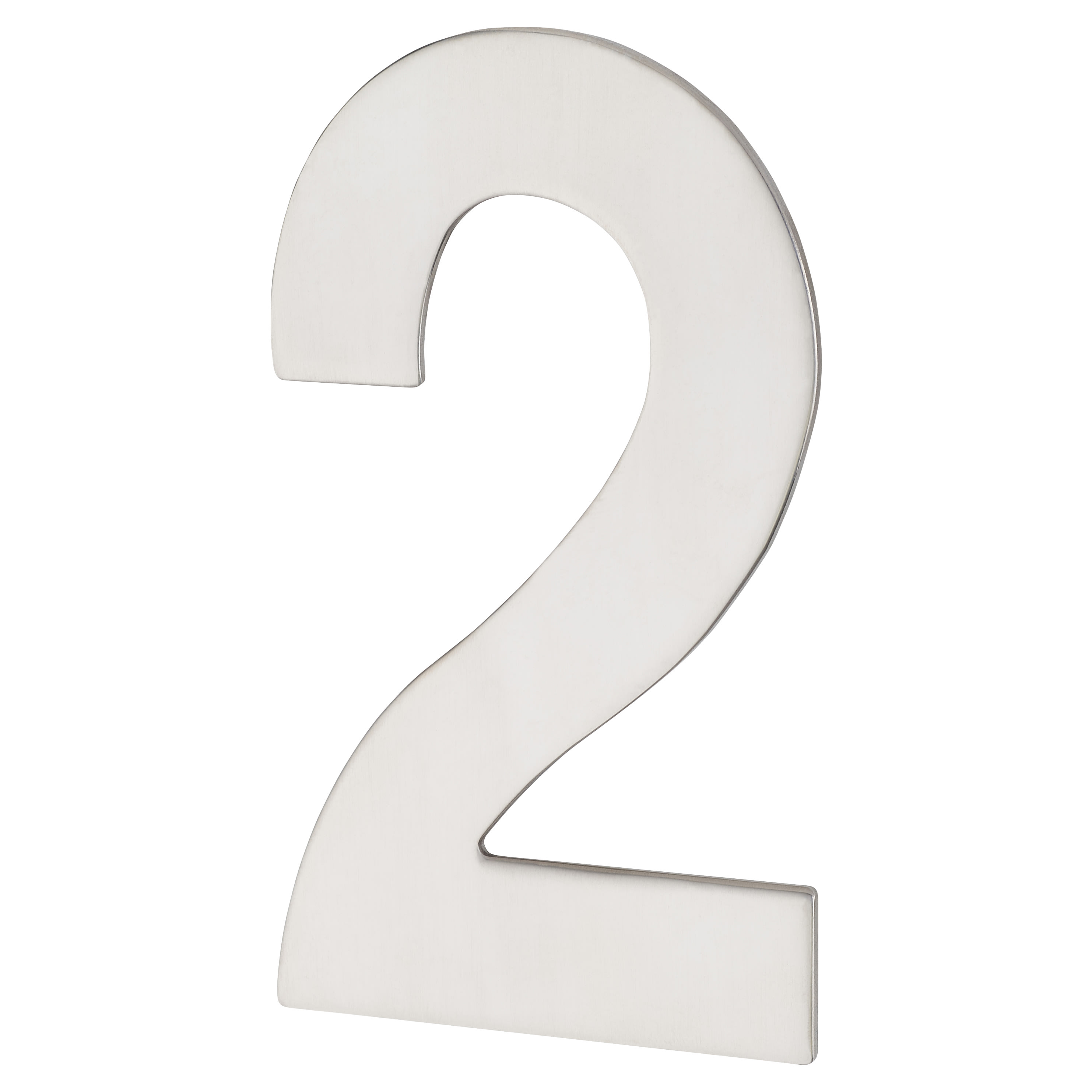 100mm Concealed Screw Fix Door Numeral - 2 - Polished Stainless Steel - view 2