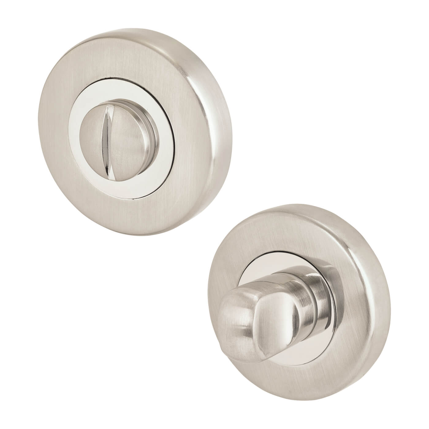 Sorrento Bathroom Turn & Release - 53mm Diameter - Polished/Satin Chrome - view 2