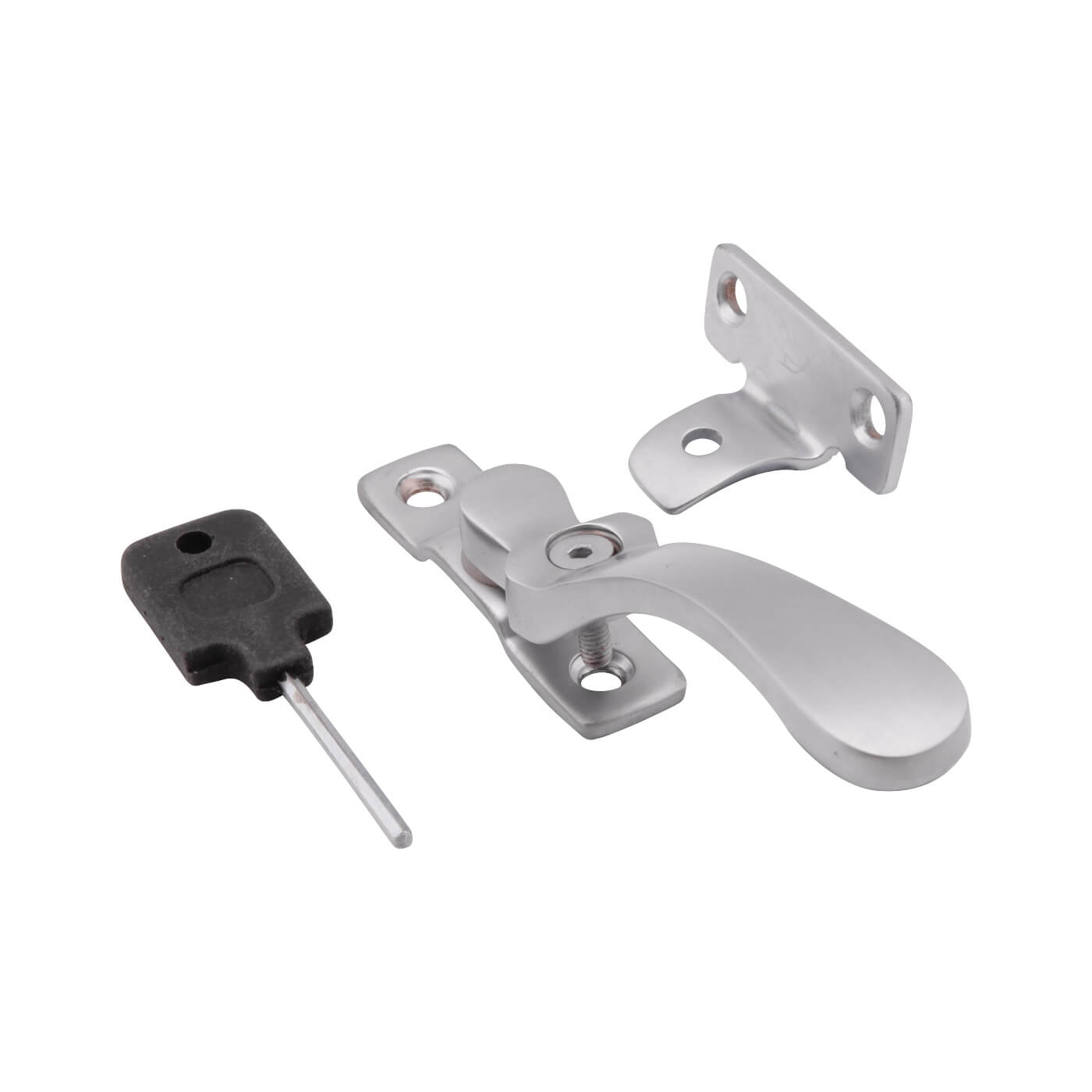 Victorian Locking Wedge Casement Window Fastener - Reversible - Soft Satin Chrome - view 2