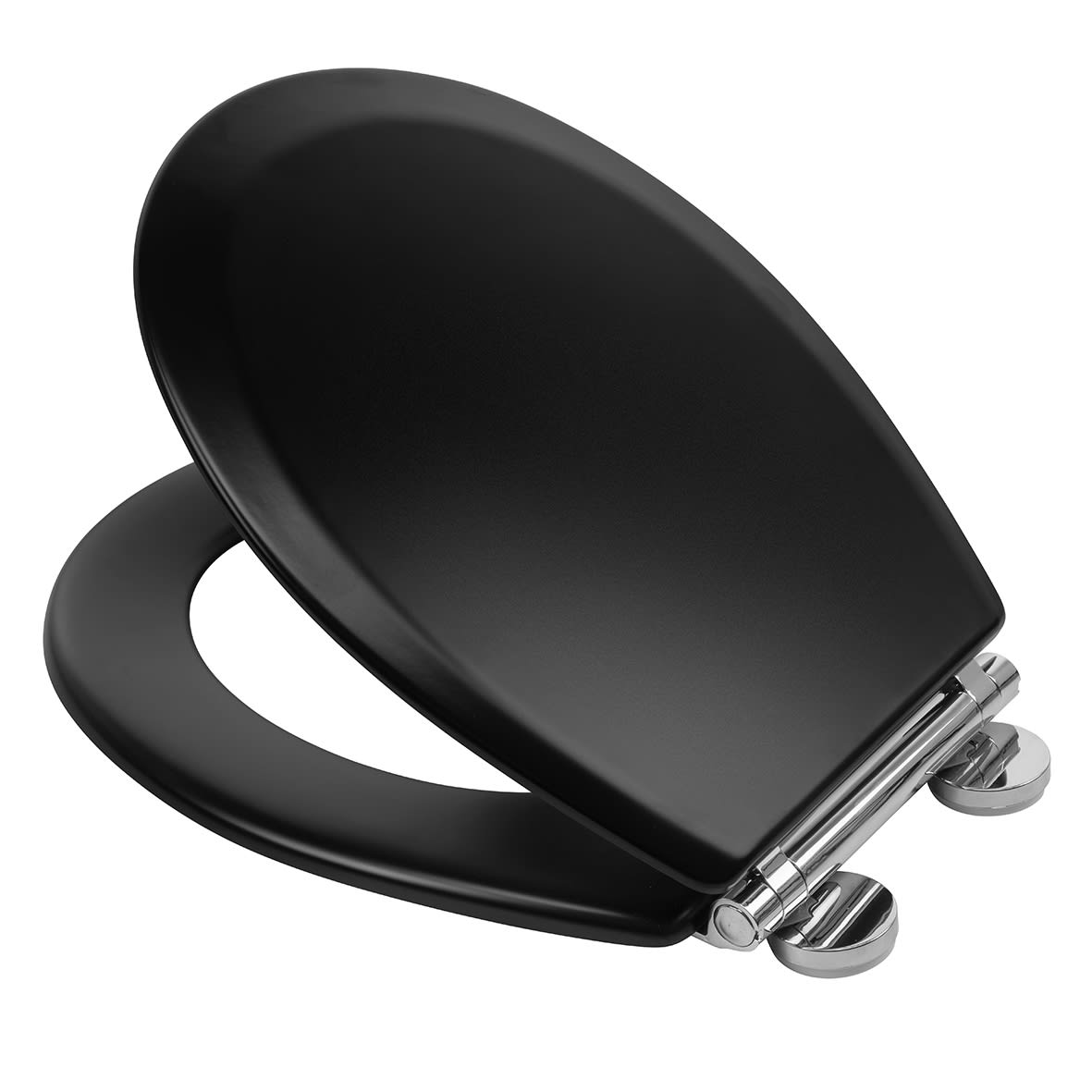 Lene Flexi-Fix Soft Close Wooden Toilet Seat - Matt Black - view 3