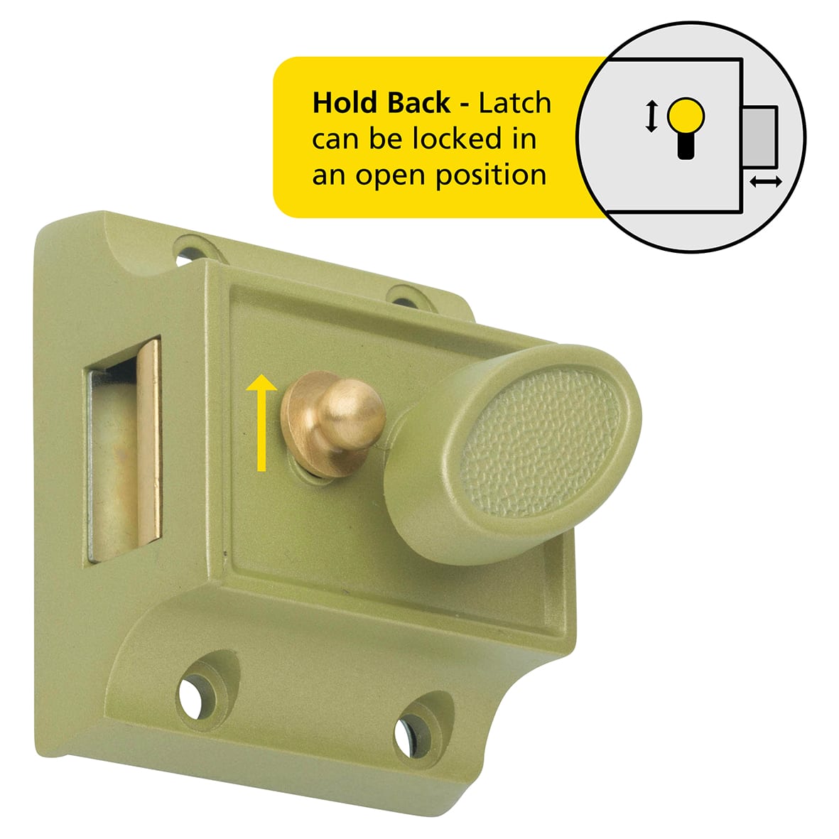 Traditional Nightlatch - 40mm Backset - Champagne Case/Polished Brass Cylinder - Pack of 5 - view 5