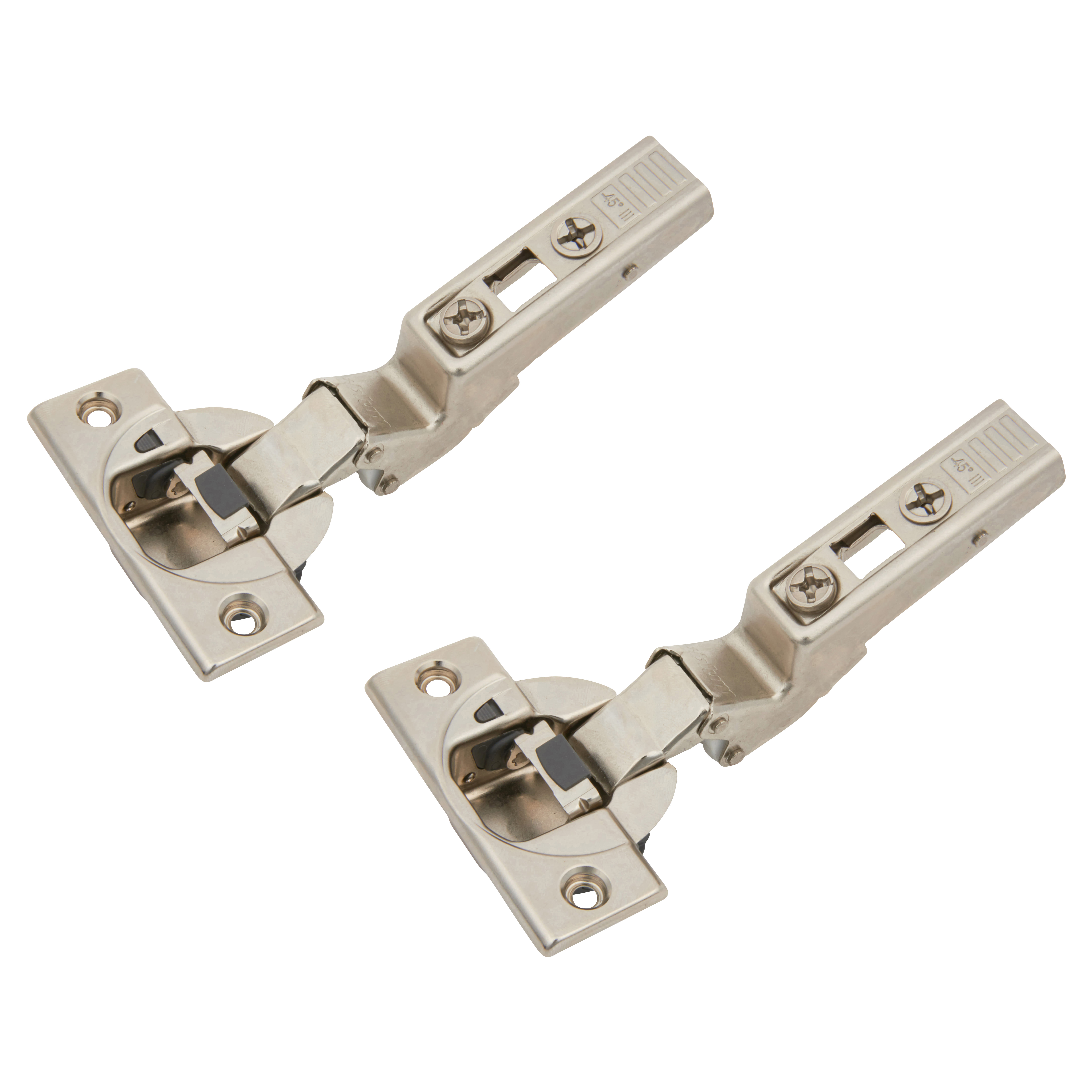CLIP Top Soft Close Cabinet Hinge - -45° - Overlay - Zinc Plated - Pair - view 2