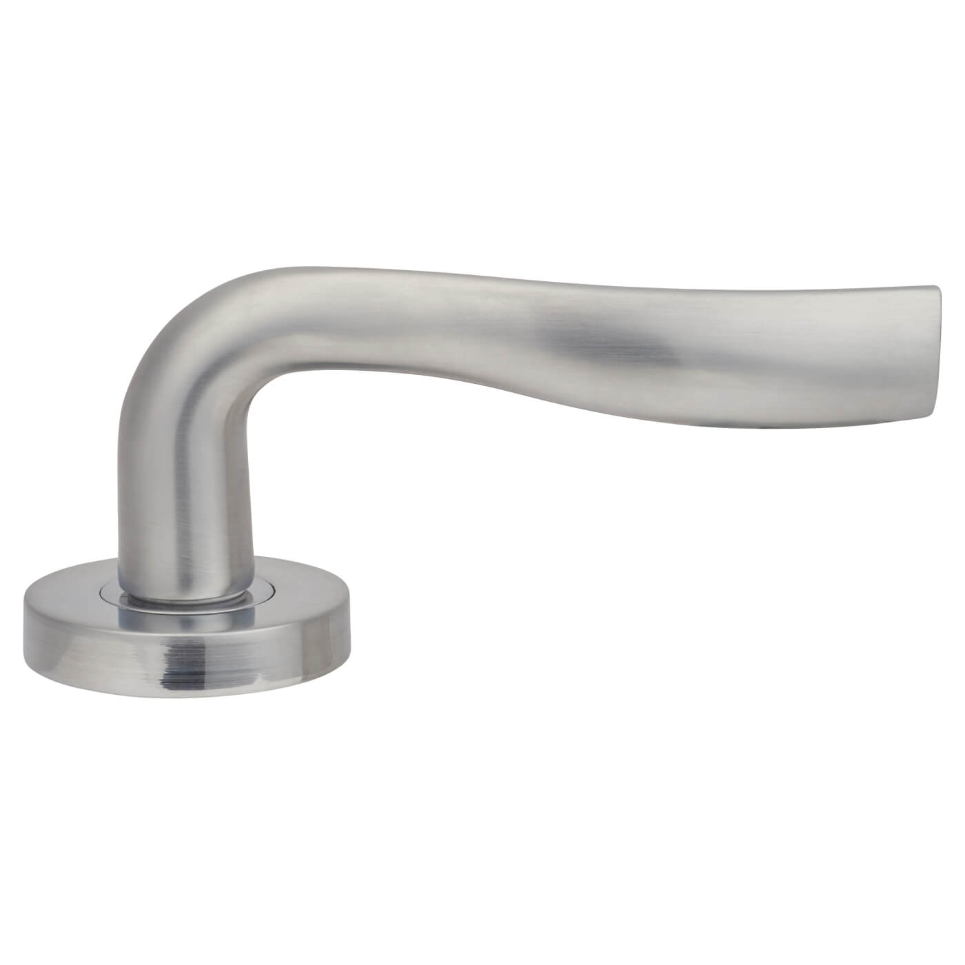 Satin Chrome Door Handles on Round Rose - Solar Range - view 4