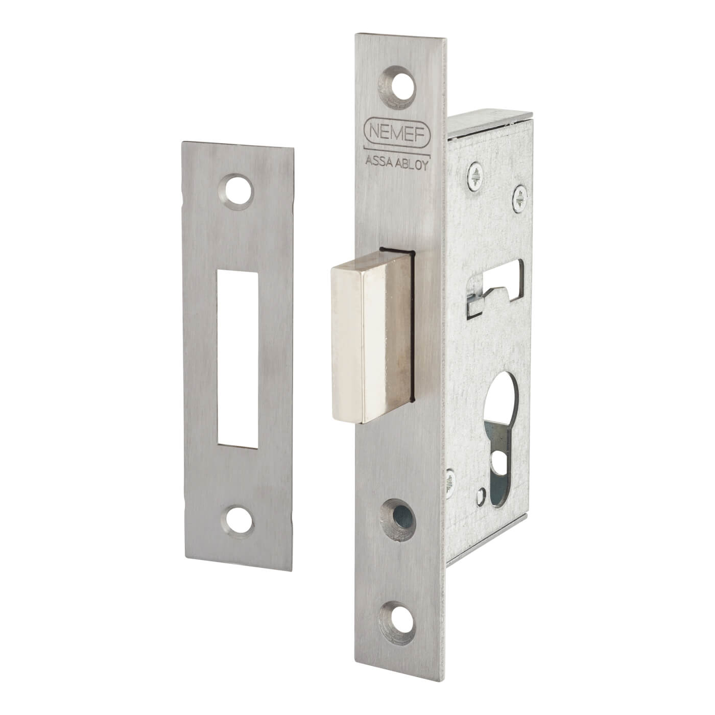 9600 Narrow Style Euro Deadlock - 50mm Case - 35mm Backset - Satin Stainless Steel - view 2