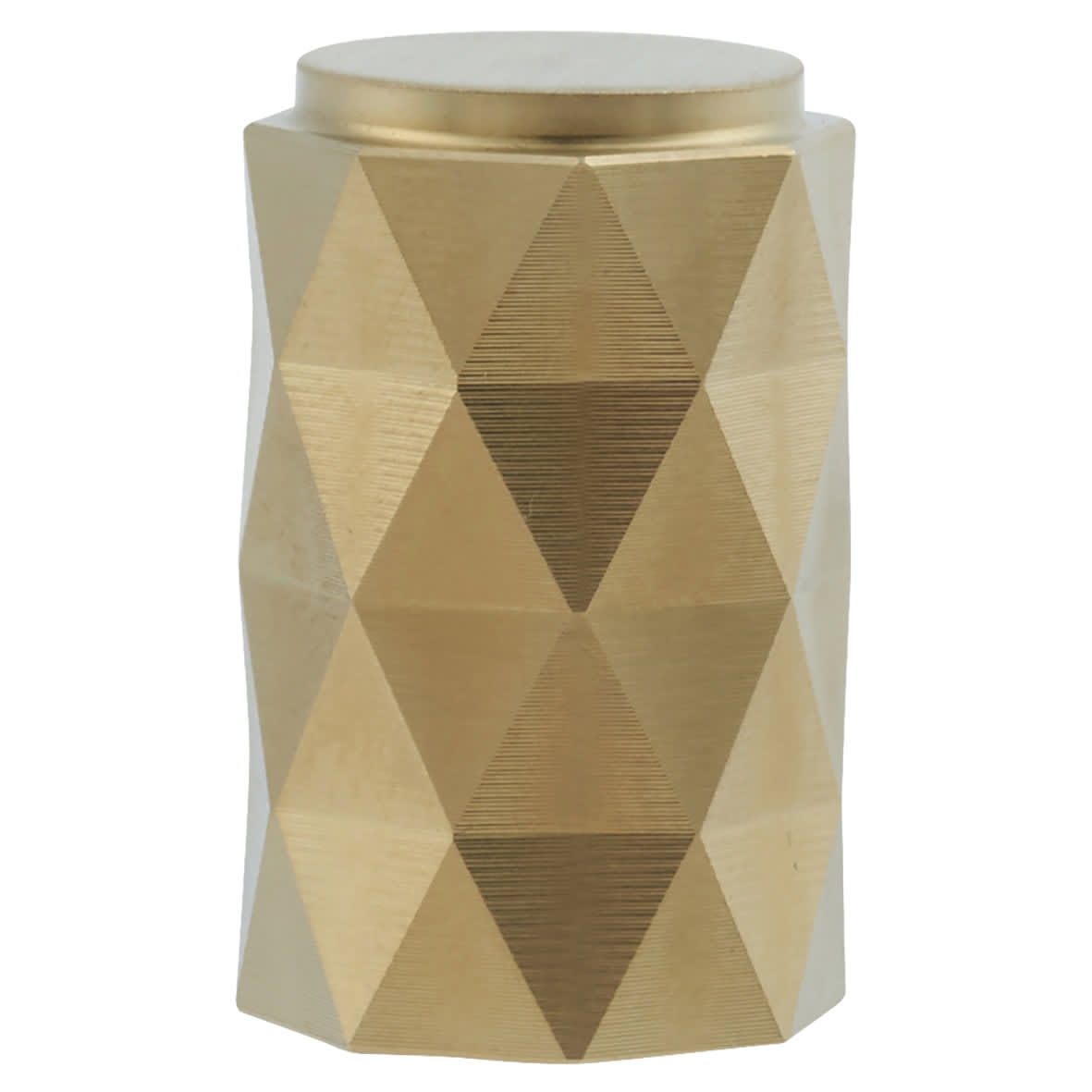 Diamond Cut Cylinder Cabinet Knob - 20mm Diameter - PVD Satin Brass - view 2