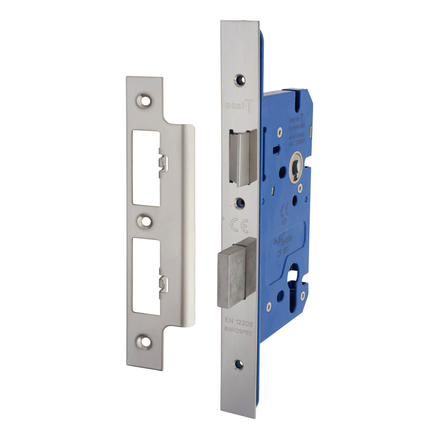 Architectural DIN Euro Sashlock - 85mm Case - 60mm Backset - Polished Stainless Steel - view 2