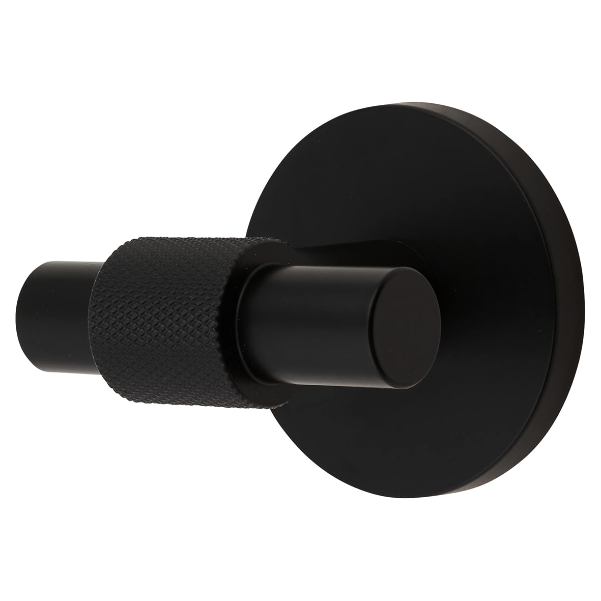 Knurled Single Coat Hook - 55 x 52mm - Matt Black - view 2