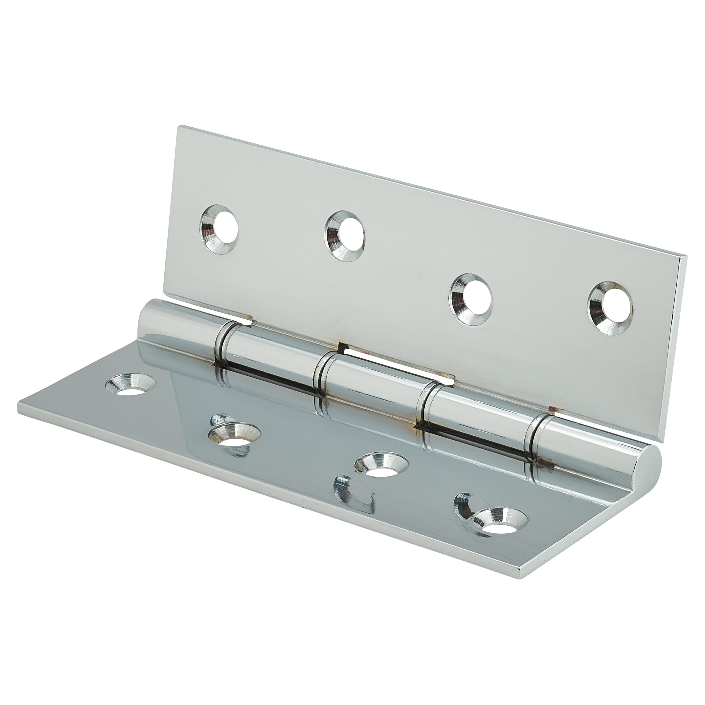Double Steel Washered Butt Door Hinge - 100 x 67 x 2.2mm - Polished Chrome - Pair - view 3