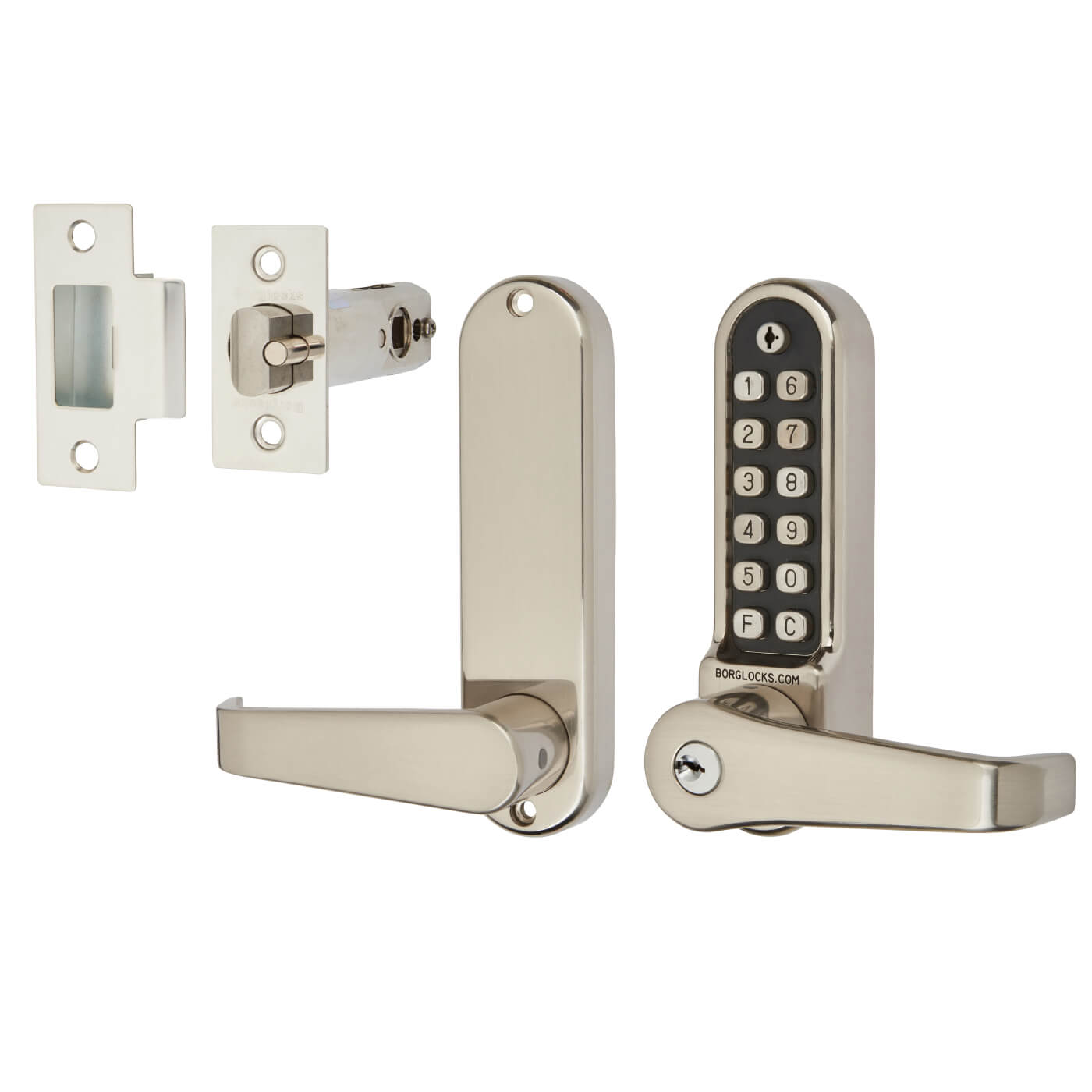 Borg BL5701 Easicode Pro Code Push Button Code Lock and Tubular Latch - Stainless Steel - view 2
