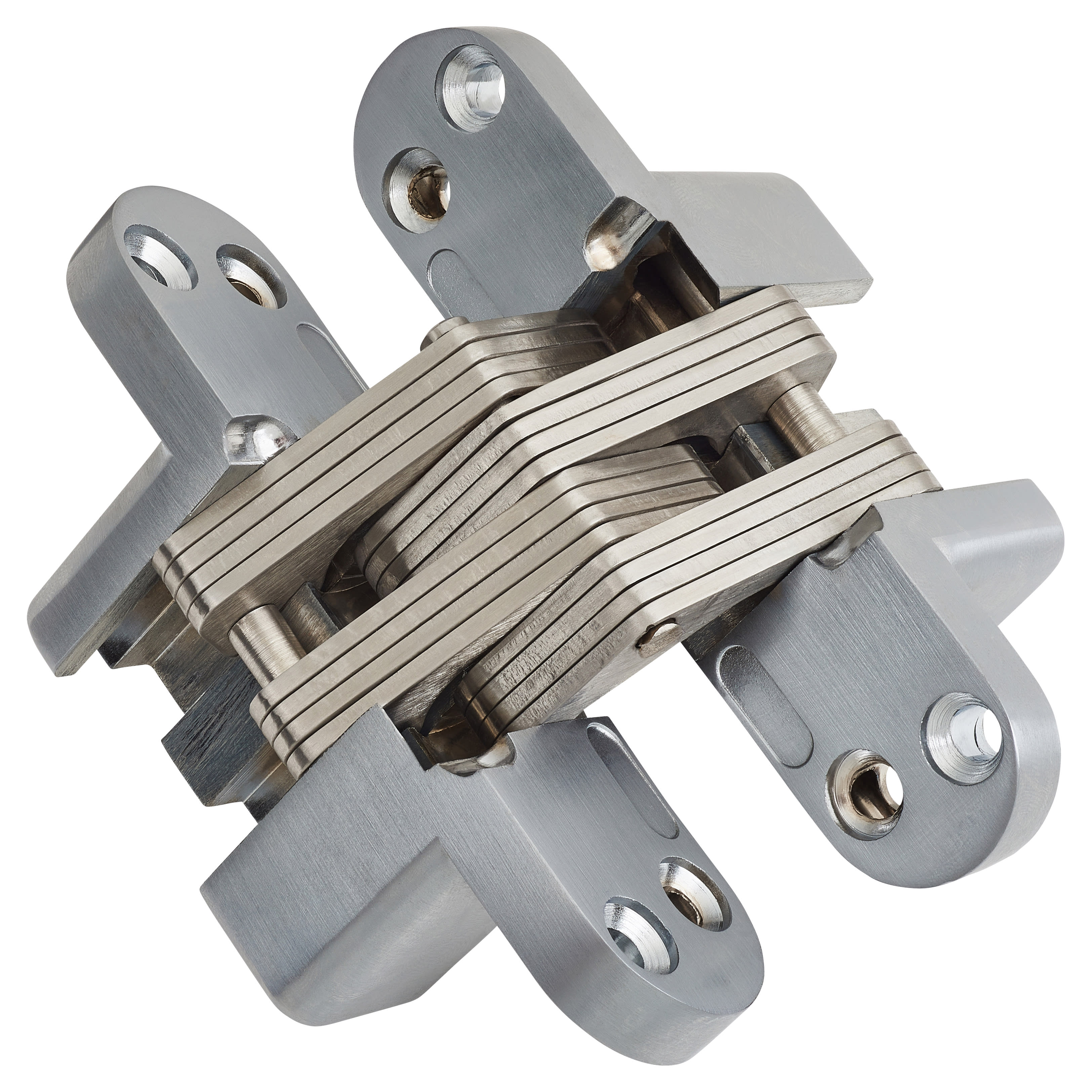 Concealed Hinge - 117 x 28mm - Satin Chrome - Pair - view 2