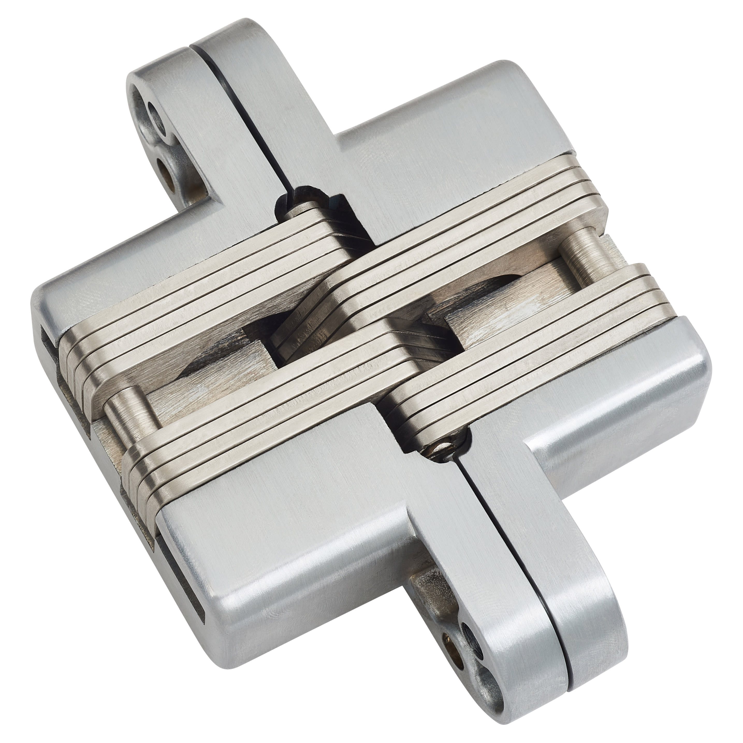 Concealed Hinge - 117 x 28mm - Satin Chrome - Pair - view 3