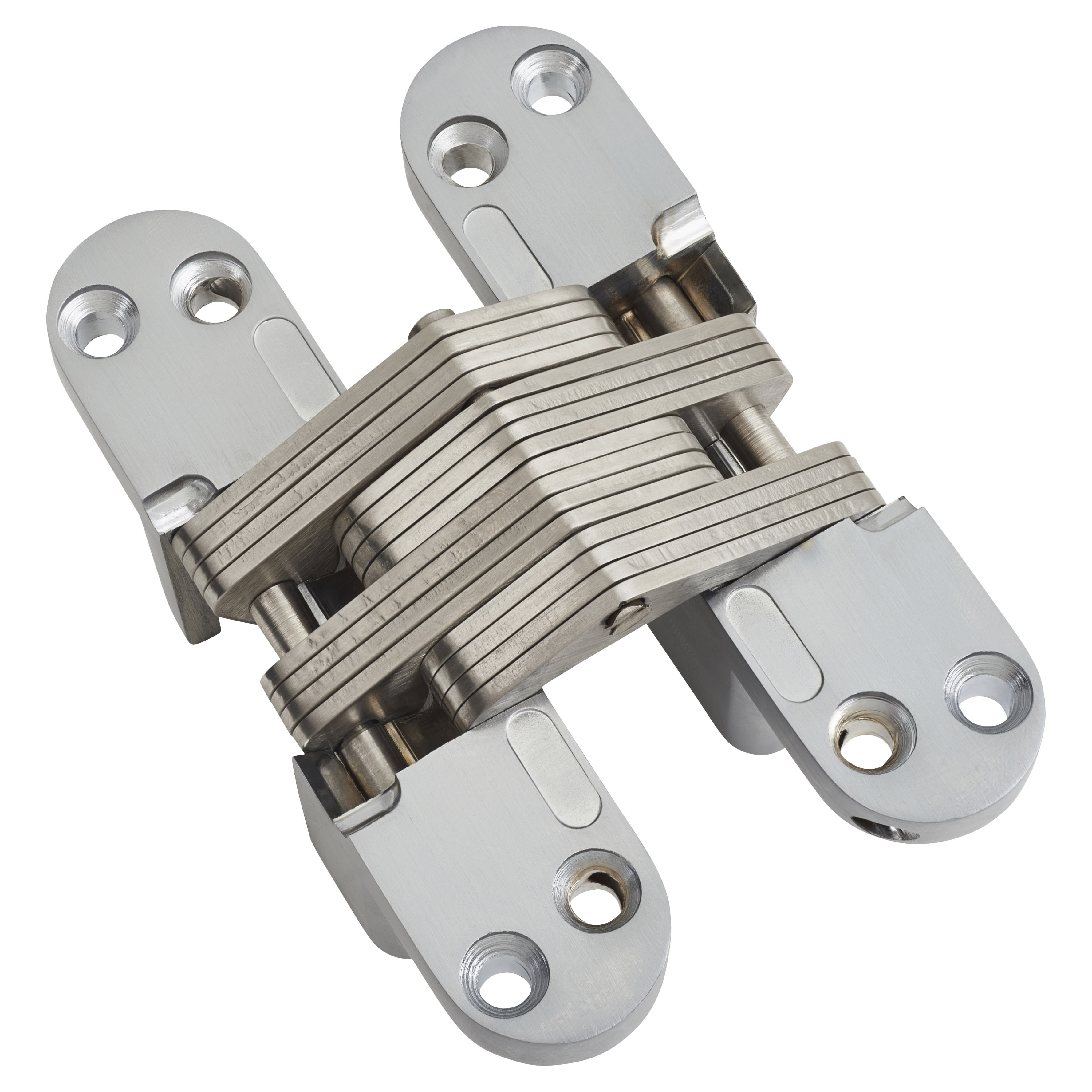 Concealed Hinge - 117 x 28mm - Satin Chrome - Pair - view 4