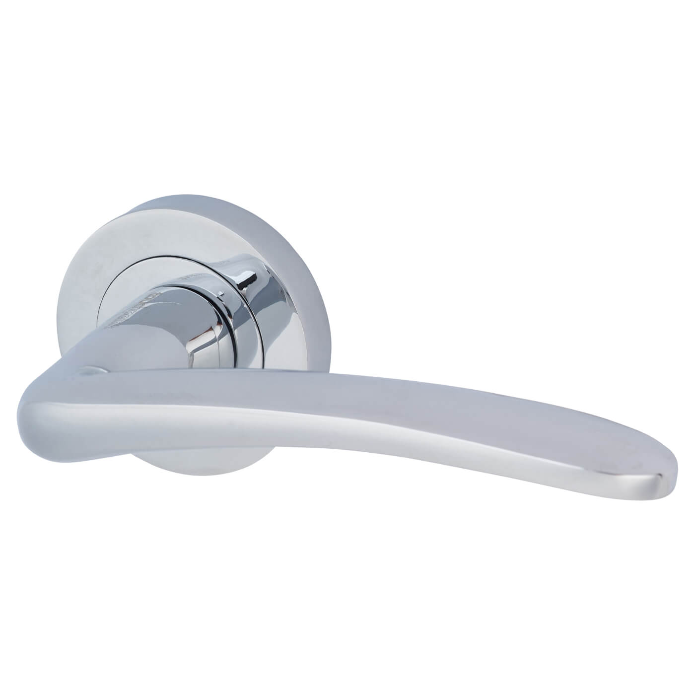Polished Chrome Bathroom Lock Door Handles on Rose Pack - Eloise Range - view 3