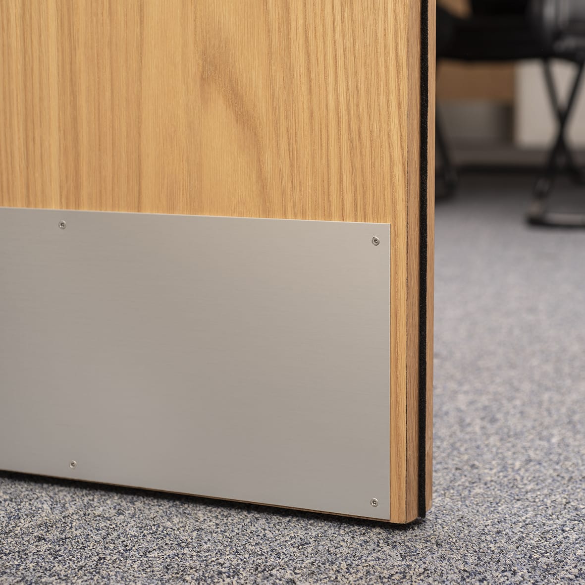 Aluminium Kick Plate - 760 x 150 x 1.2mm - 8 Screw Holes - Satin Anodised - view 3