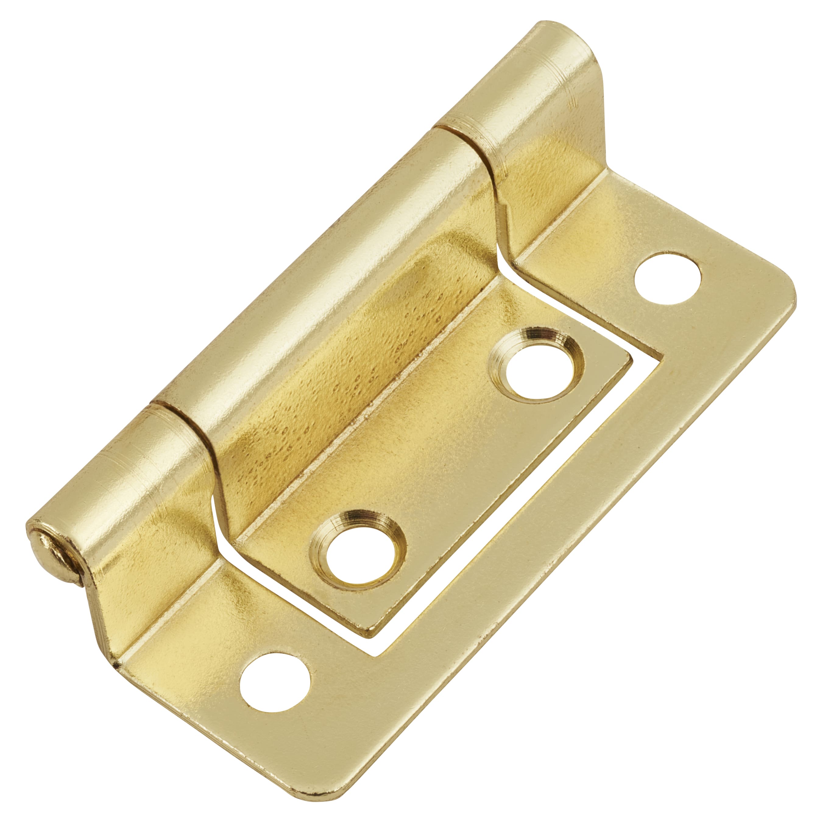 Cranked Type 2 Flush Cabinet Hinge - 50 x 16 x 1mm - Polished Brass - Pack of 5 Pairs - view 3