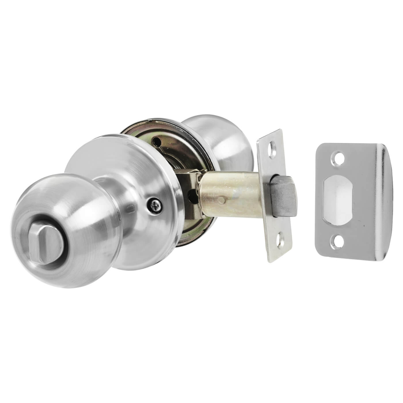 Satin Chrome Bala Hotel Bathroom Mortice Door Knobset - 65mm Rose Diameter - view 2