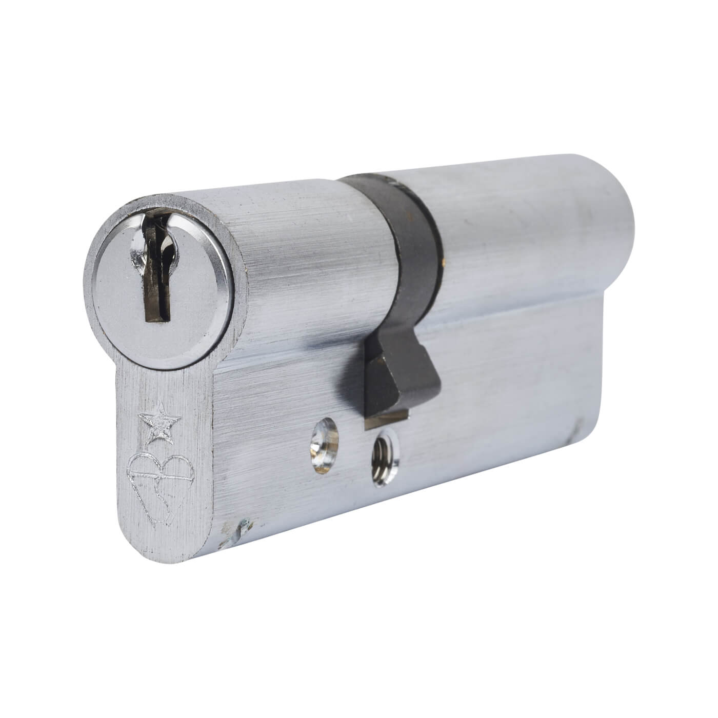 1 Star 6 Pin Kitemarked 90mm Euro Double Cylinder - 35 + 55mm - Satin Chrome - Keyed to Differ - view 2