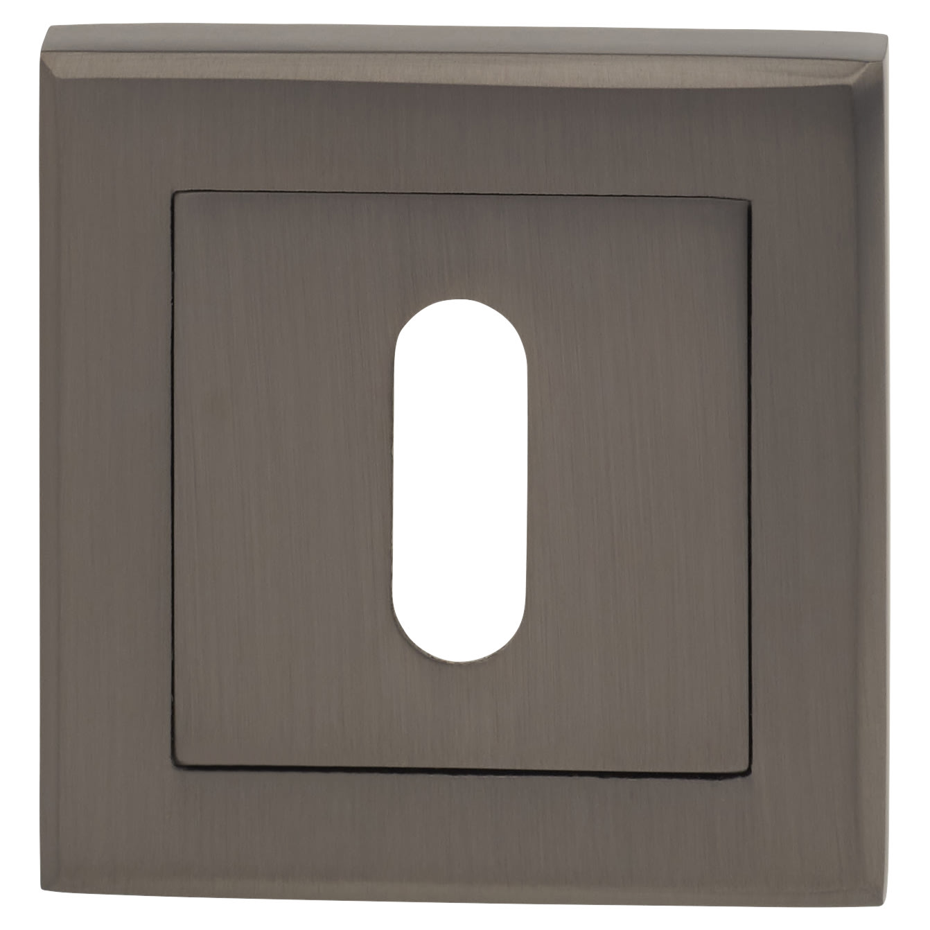 Square Escutcheon - 52 x 52mm - Keyhole - Gun Metal - view 3
