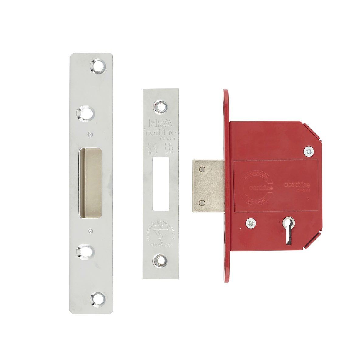 Fortress:2007 5 Lever Deadlock - 67mm Case - 44mm Backset - Polished Chrome - view 2