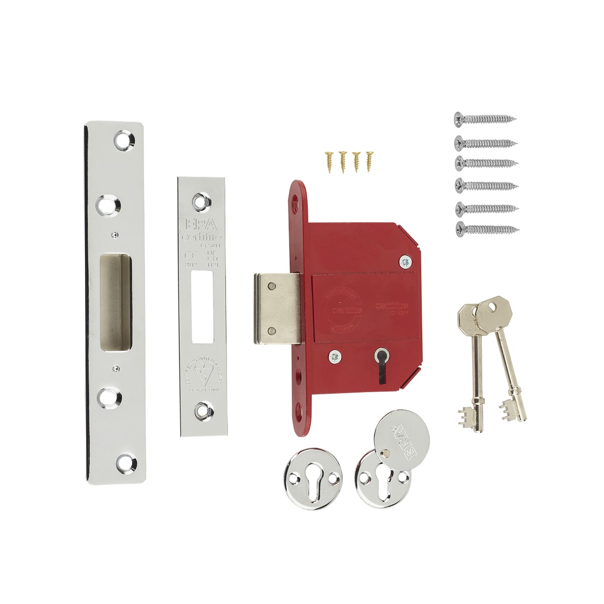 Fortress:2007 5 Lever Deadlock - 67mm Case - 44mm Backset - Polished Chrome - view 3