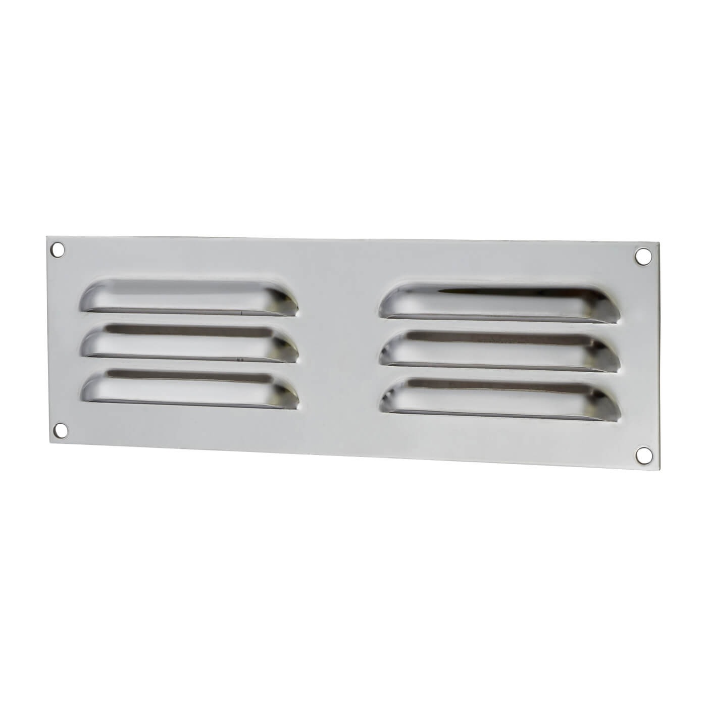 Hooded Louvre Vent - 229 x 76mm - 2470mm² Free Air Flow - Polished Stainless Steel - view 2