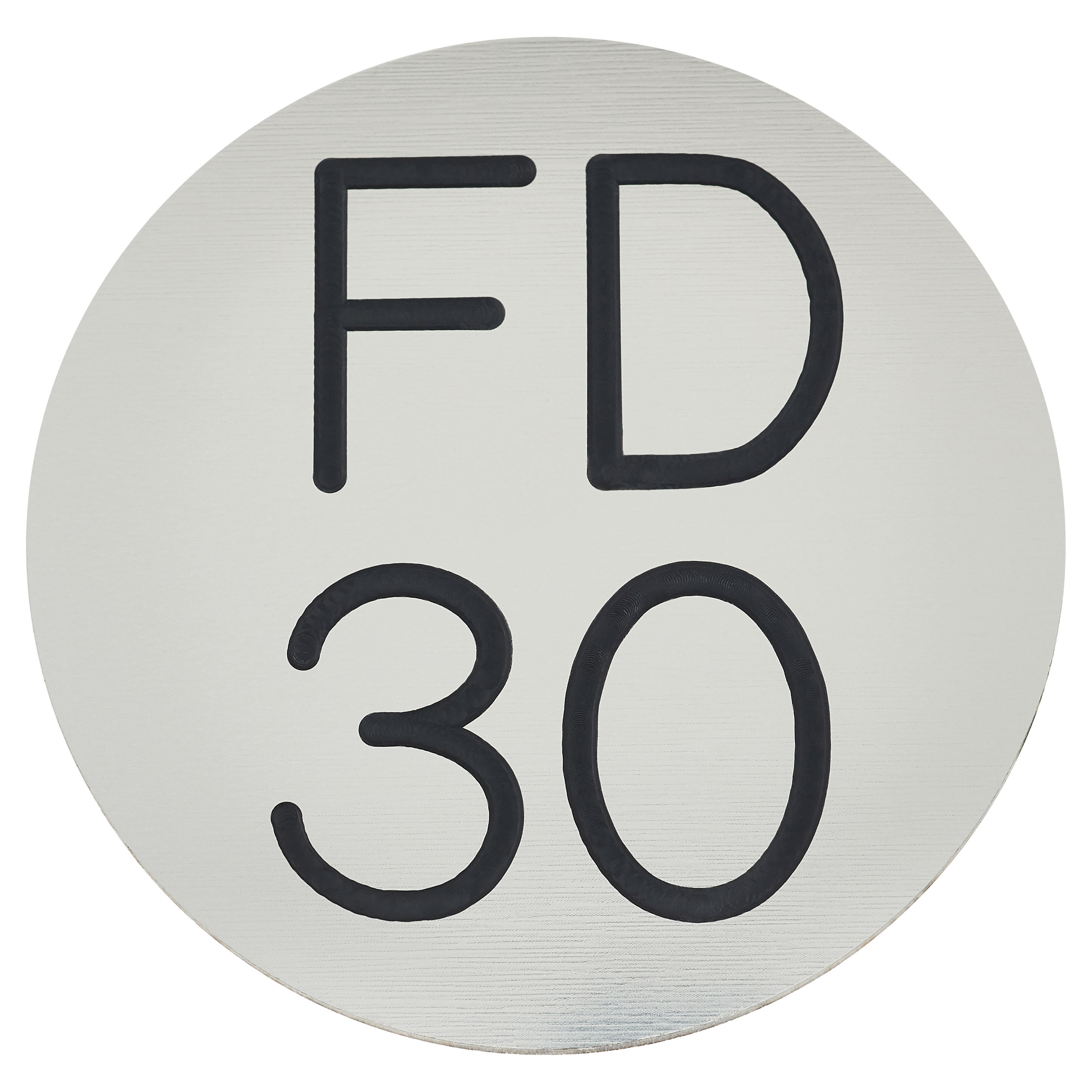 Fire Door Sign - Self Adhesive - 50mm Diameter - Rigid Plastic - Silver - view 2