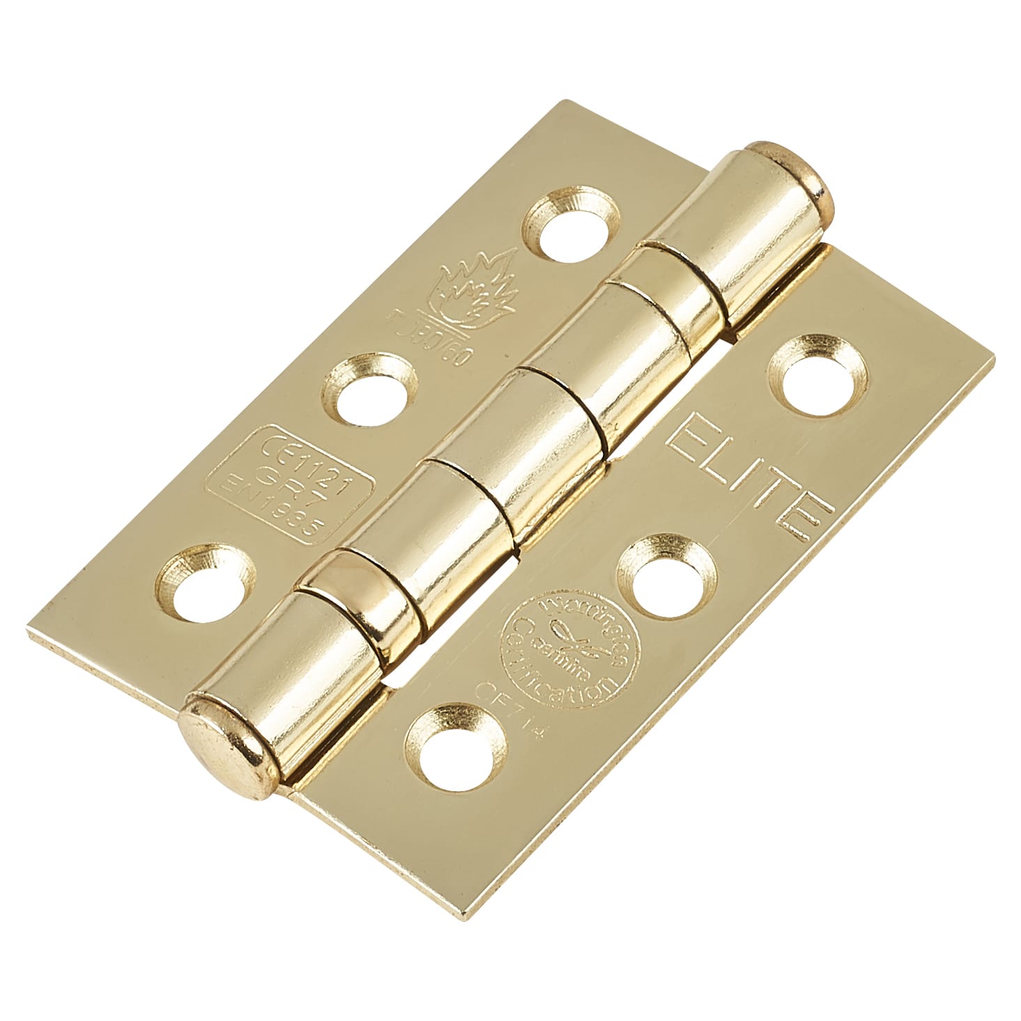 Tubular Latch Pack - 76mm Case - 57mm Backset - 2 x Fire Rated Ball Bearing Hinges - Polished Brass - view 4