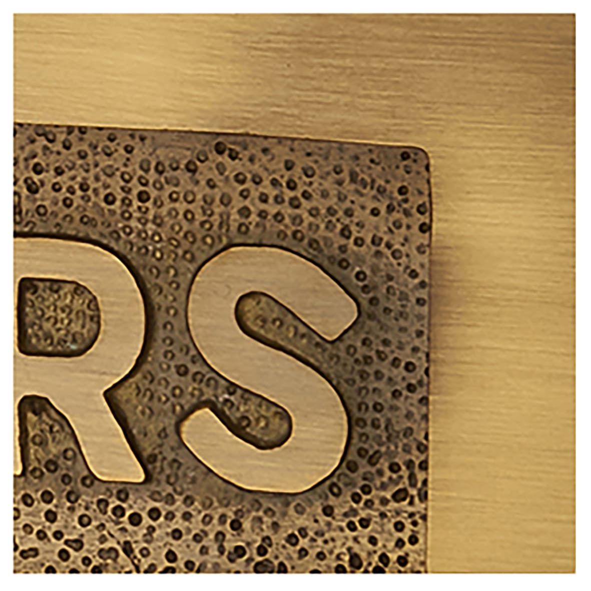 Marcus Embossed Letter Plate - 254 x 102mm - Antique Brass - view 6