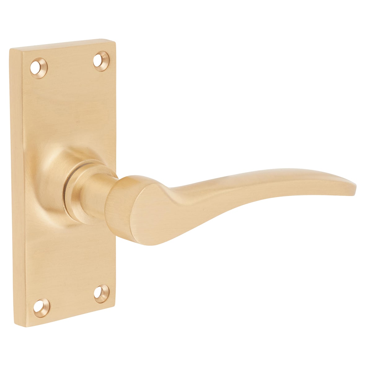 Satin Brass Latch Door - Short Plate - Buckingham Range - 100 x 41mm - view 2