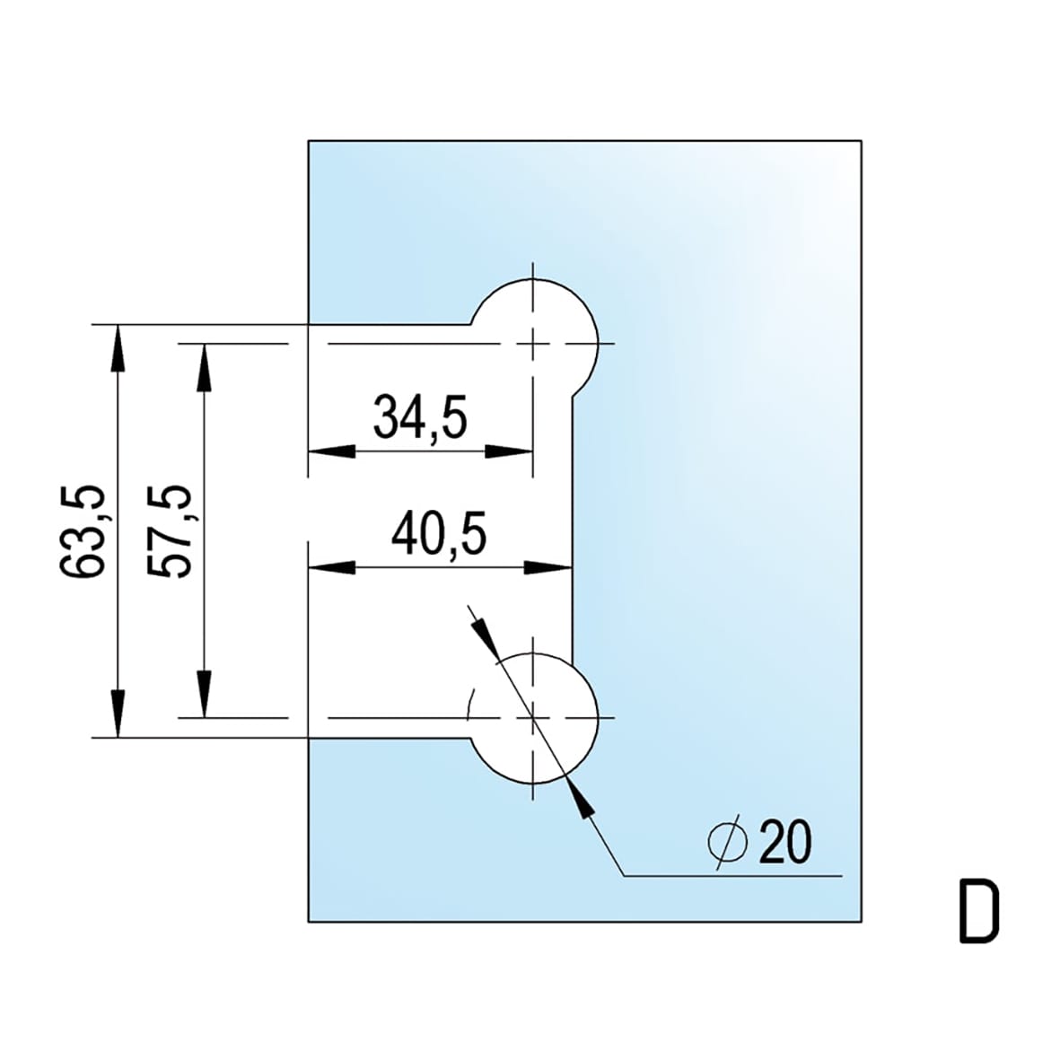 Bilbao Select Glass to Wall Shower Hinge - Single Sided - 8-12mm Glass - Polished Chrome - view 2