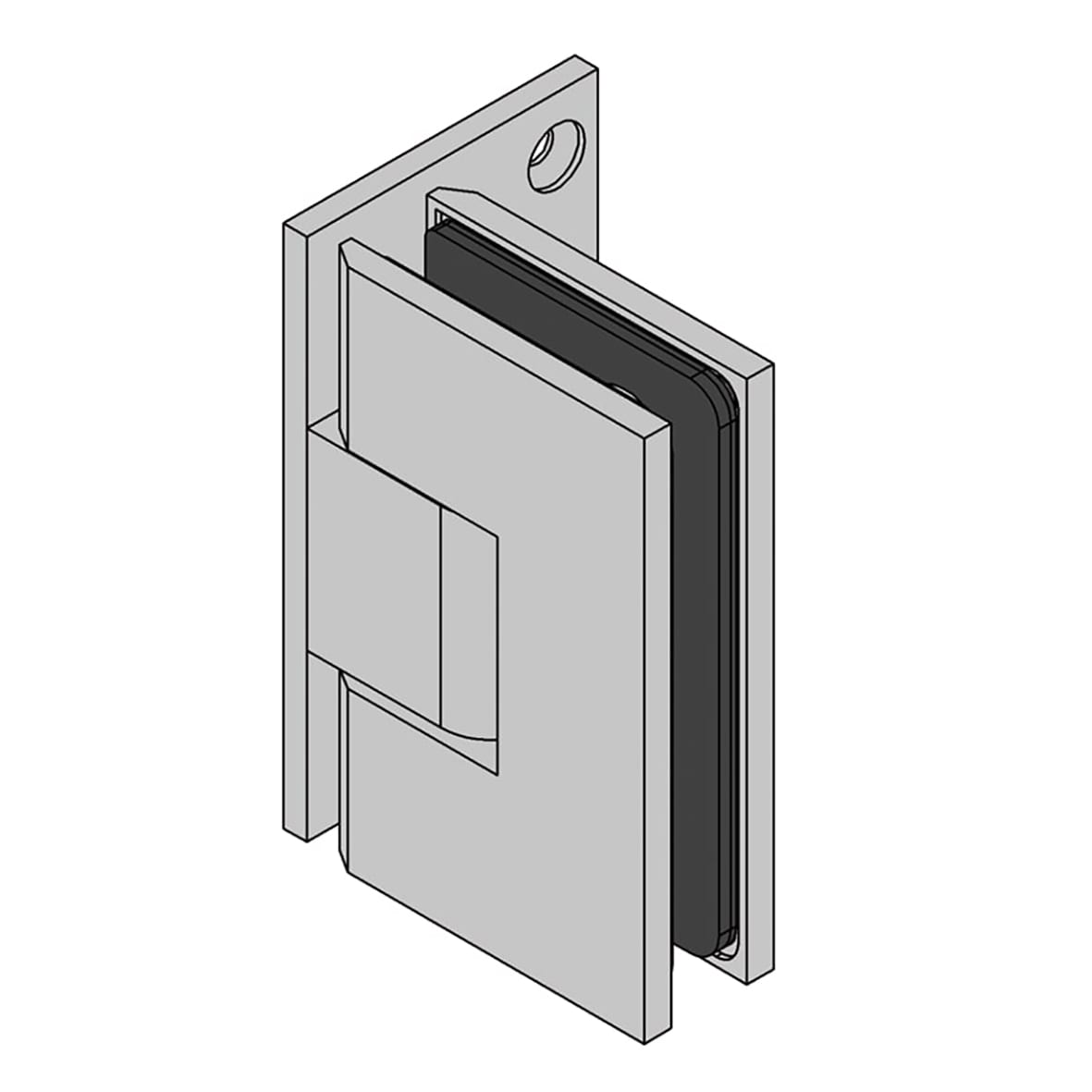 Bilbao Select Glass to Wall Shower Hinge - Single Sided - 8-12mm Glass - Polished Chrome - view 5