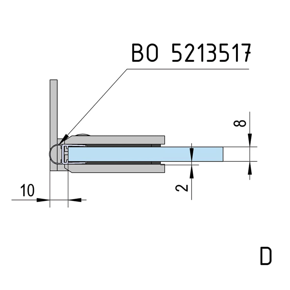 Bilbao Select Glass to Wall Shower Hinge - Single Sided - 8-12mm Glass - Polished Chrome - view 7