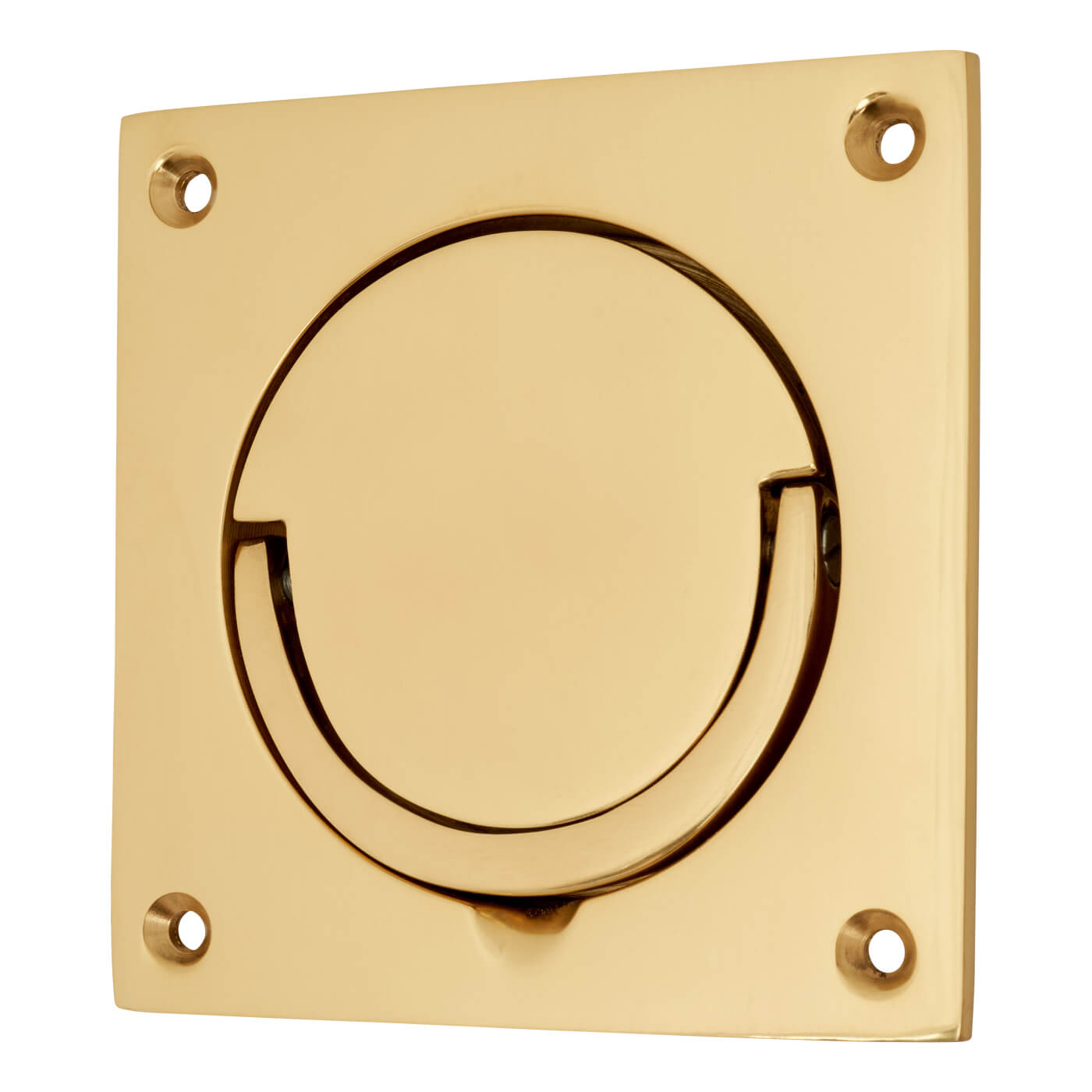 Squash Court Flush Handle - 87 x 87 x 19mm - Polished Brass - view 2
