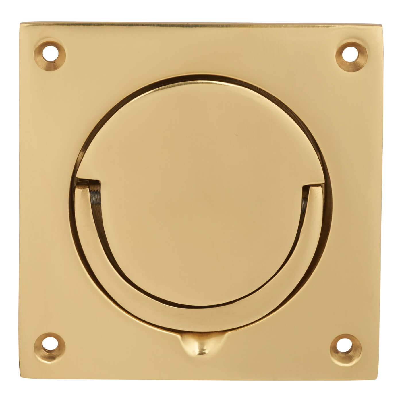 Squash Court Flush Handle - 87 x 87 x 19mm - Polished Brass - view 3