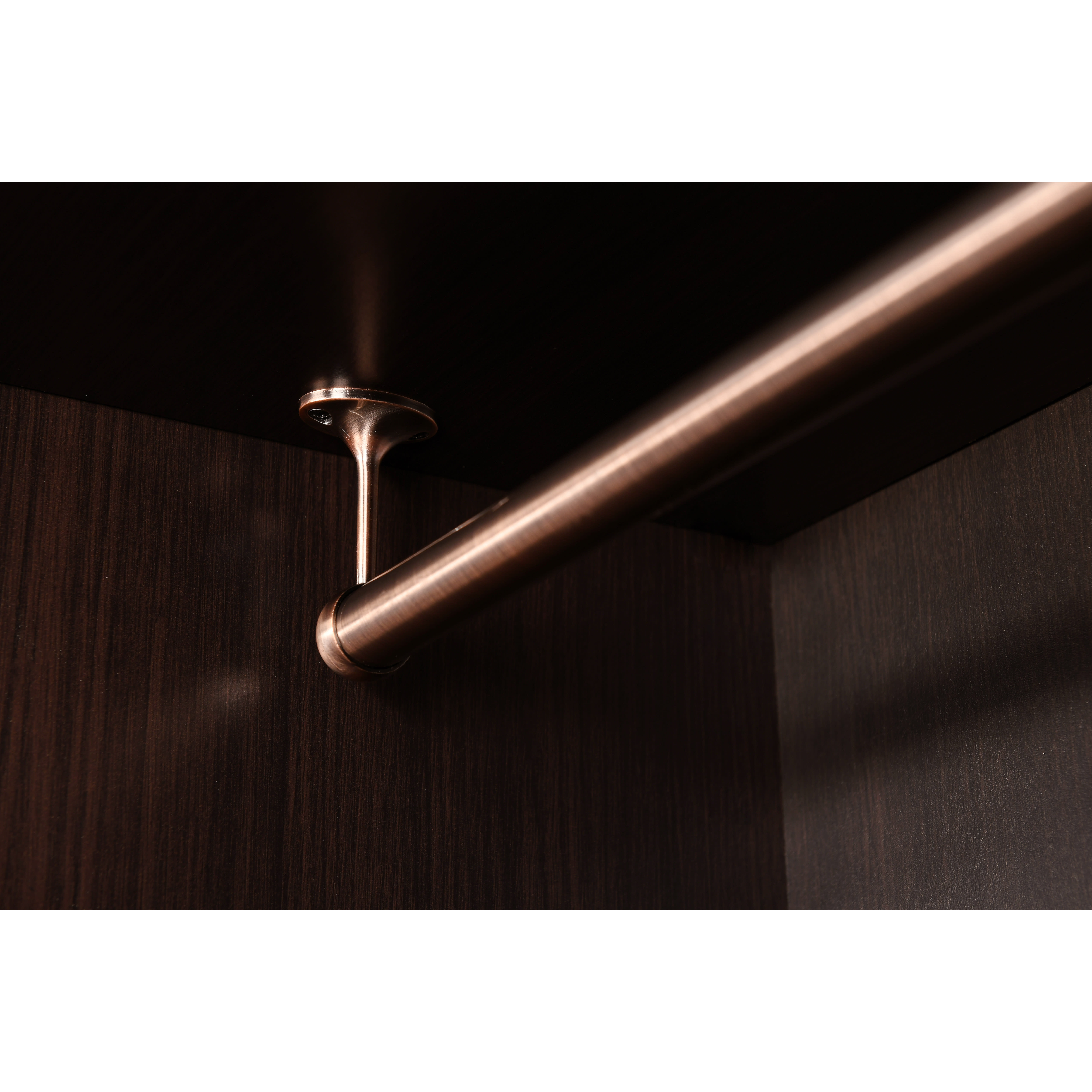 25mm Wardrobe Hanging Rail End Bracket - Antique Copper - view 2
