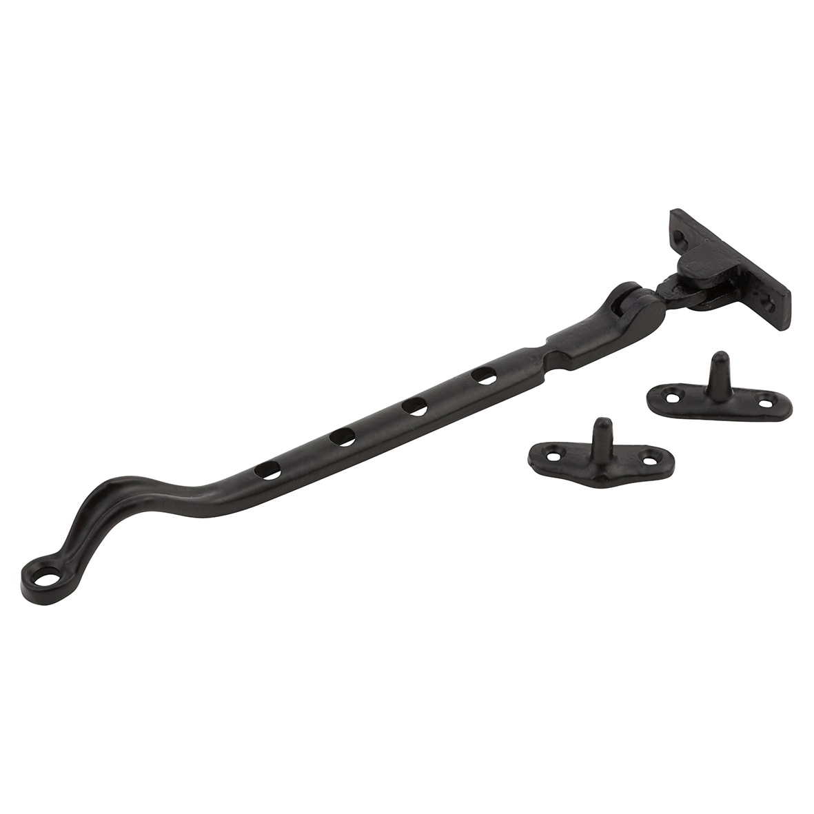 Victorian Cast Iron Casement Window Stay - 10"/254mm Length - Malleable Black Iron - view 2