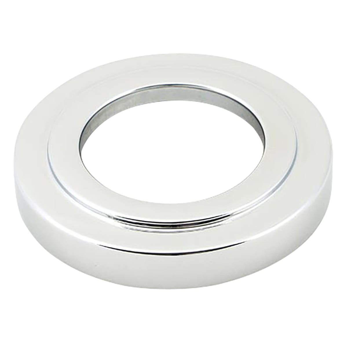 Polished Chrome Door Handles on Round Art Deco Rose - Avon Range - view 3