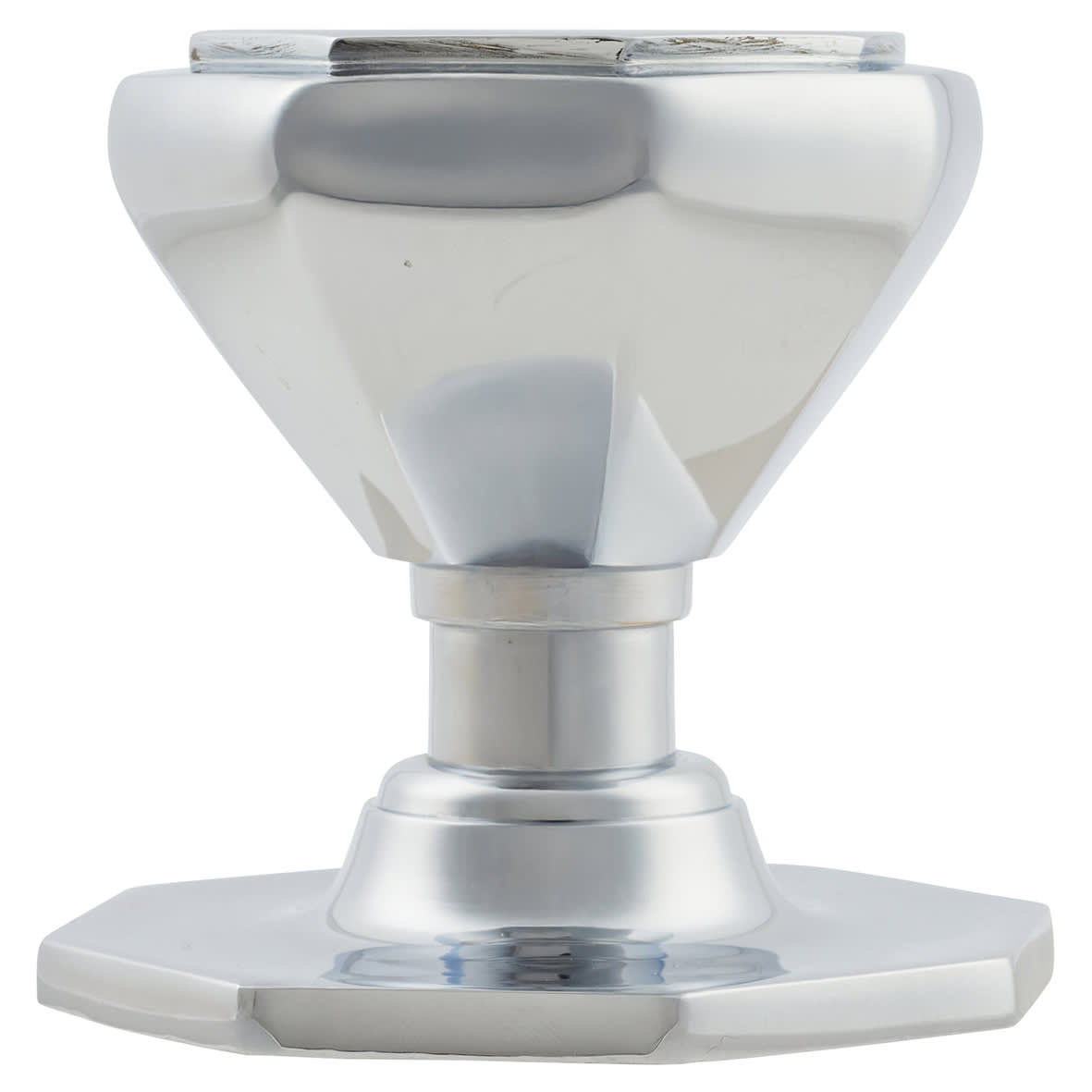 Polished Chrome Octagonal Centre Door Knob - 79mm Rose Diameter - view 2