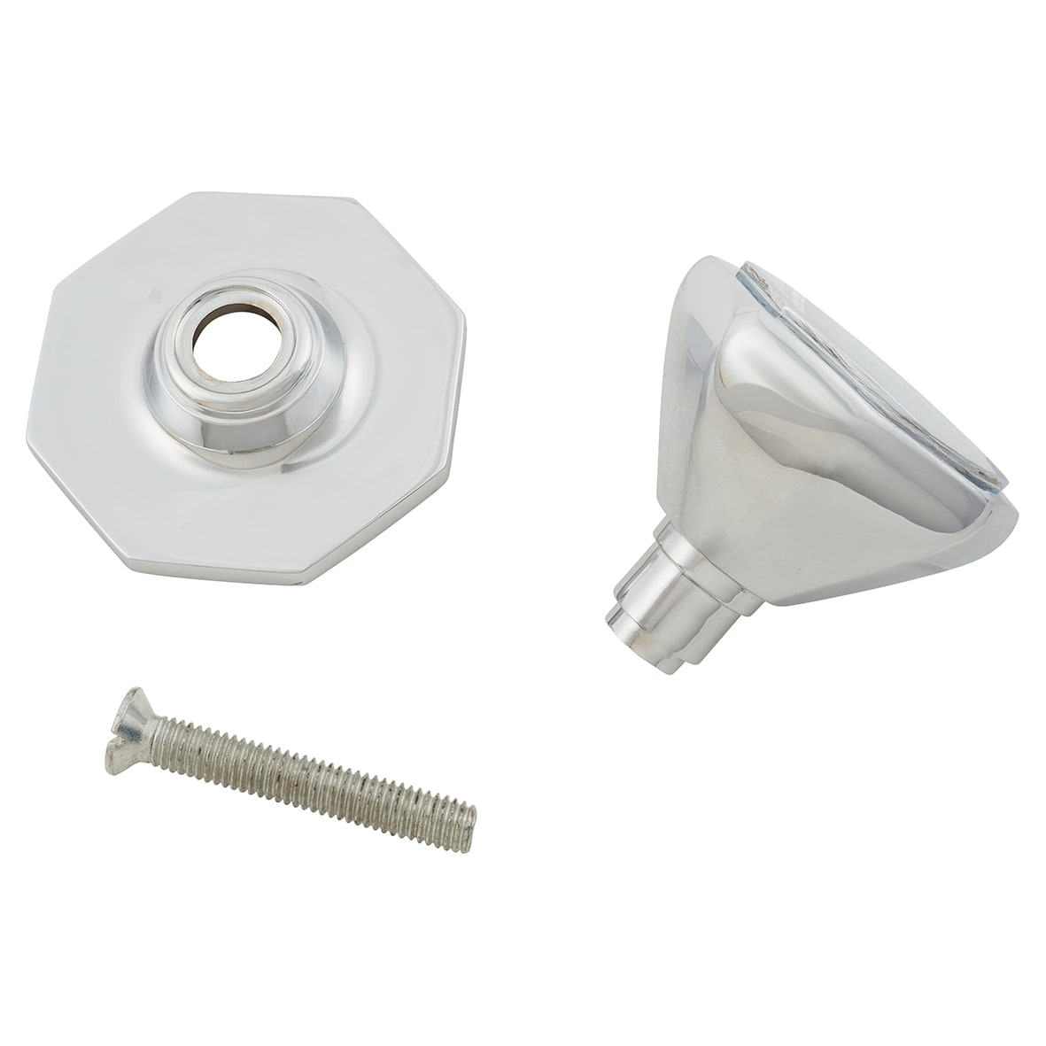 Polished Chrome Octagonal Centre Door Knob - 79mm Rose Diameter - view 3