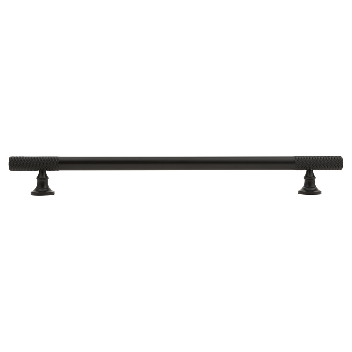 York 12mm Partially Knurled T-Bar Cabinet Pull Handle - 224mm Centres - Matt Black - view 2