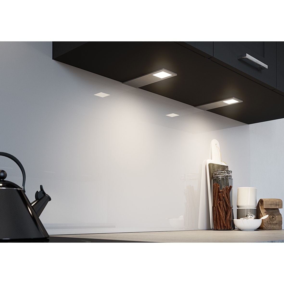Velos 4.8W LED Rectangle Cabinet Downlight - 4000K Natural White - Aluminium - view 2