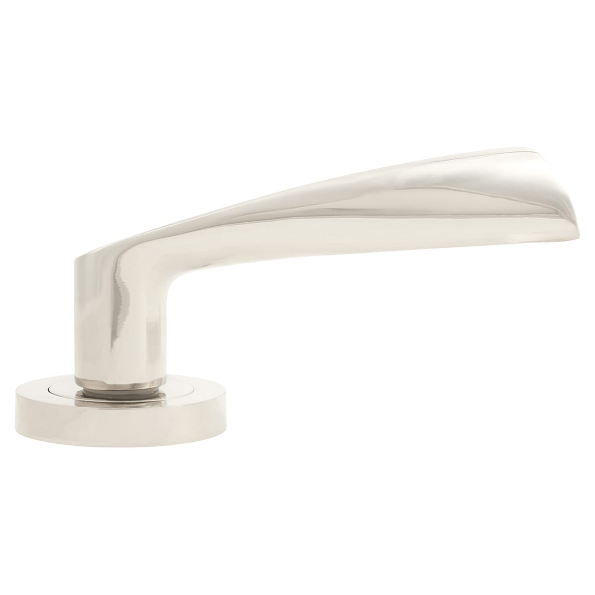 Polished Nickel Door Handles on Round Rose - Ariel Range - view 3