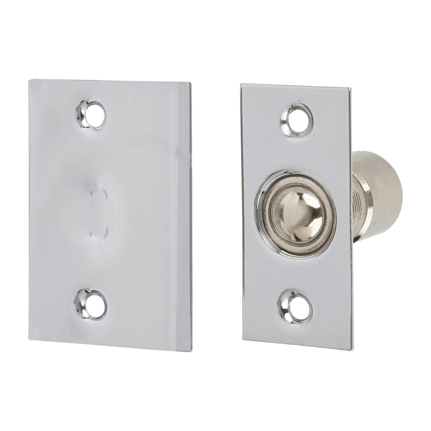 Bales Roller Ball Catch - 25 x 54mm Faceplate - Polished Chrome - view 2