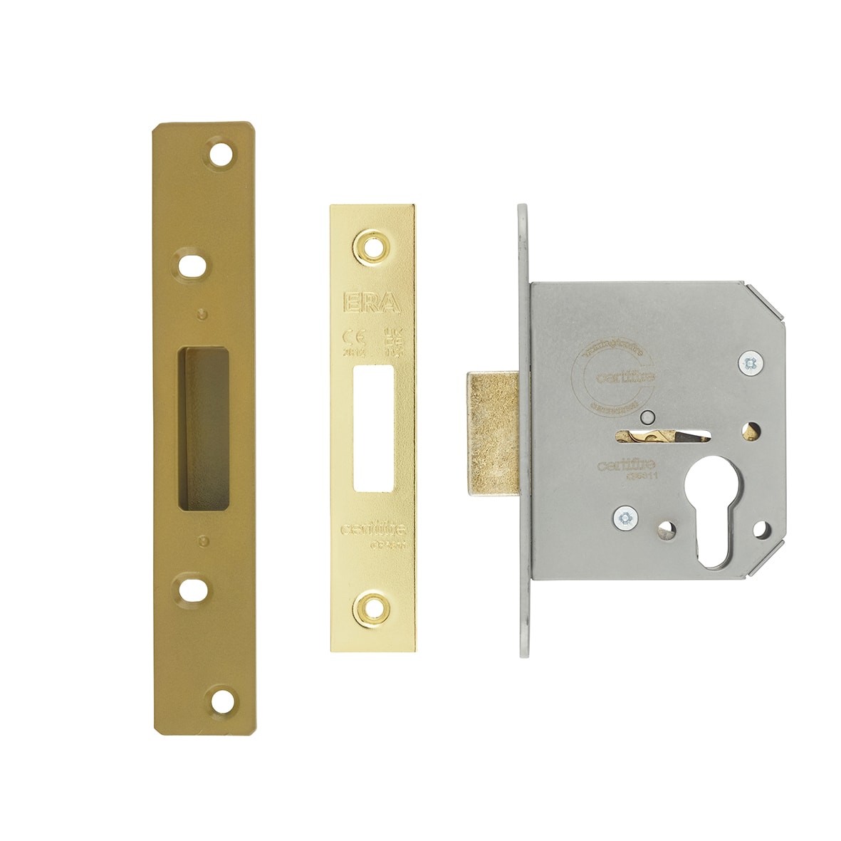 Viscount Euro Profile Deadlock - 76mm Case - 56mm Backset - Polished Brass - view 2