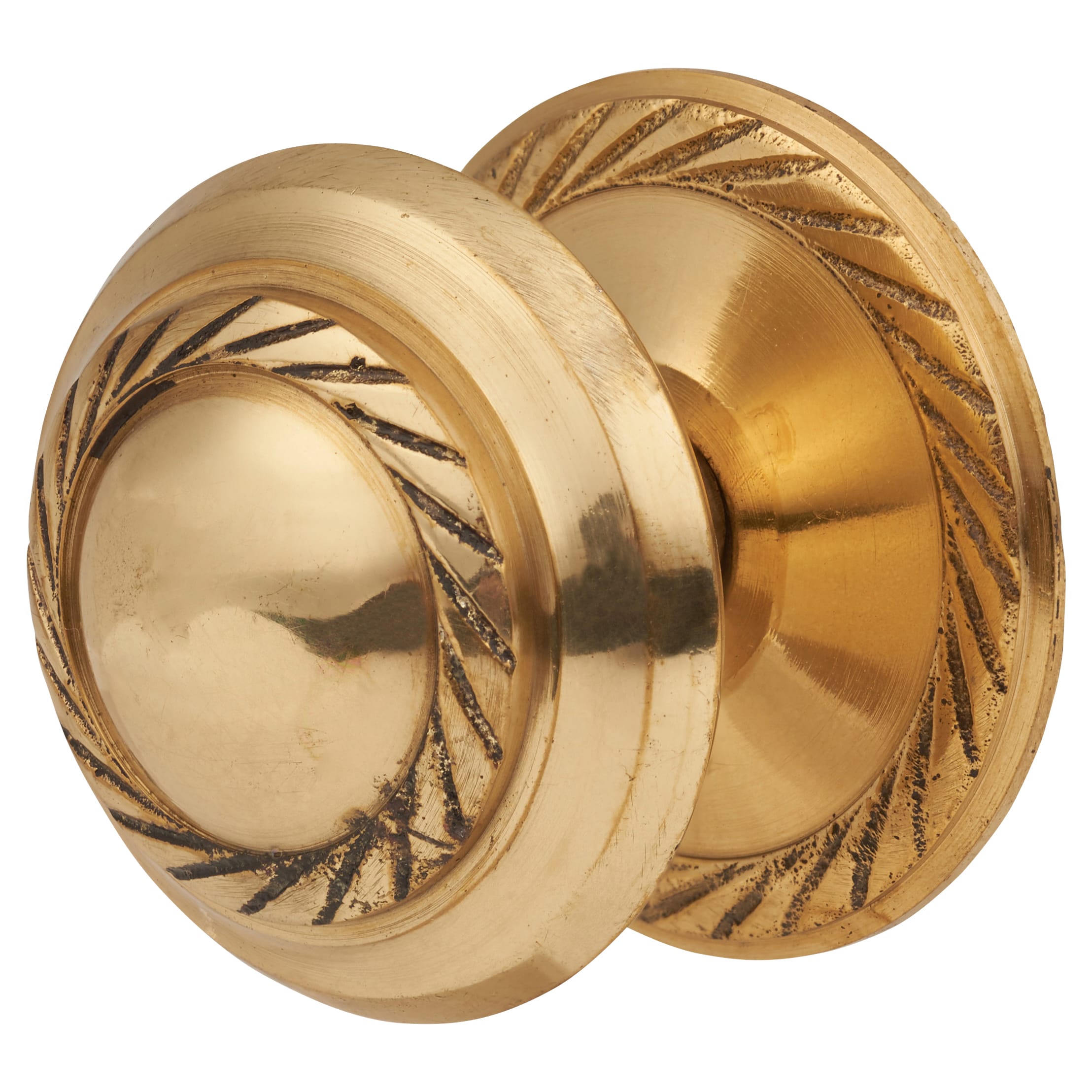 Budget Georgian Round Cabinet Knob - 35mm Diameter - Polished Brass - view 2